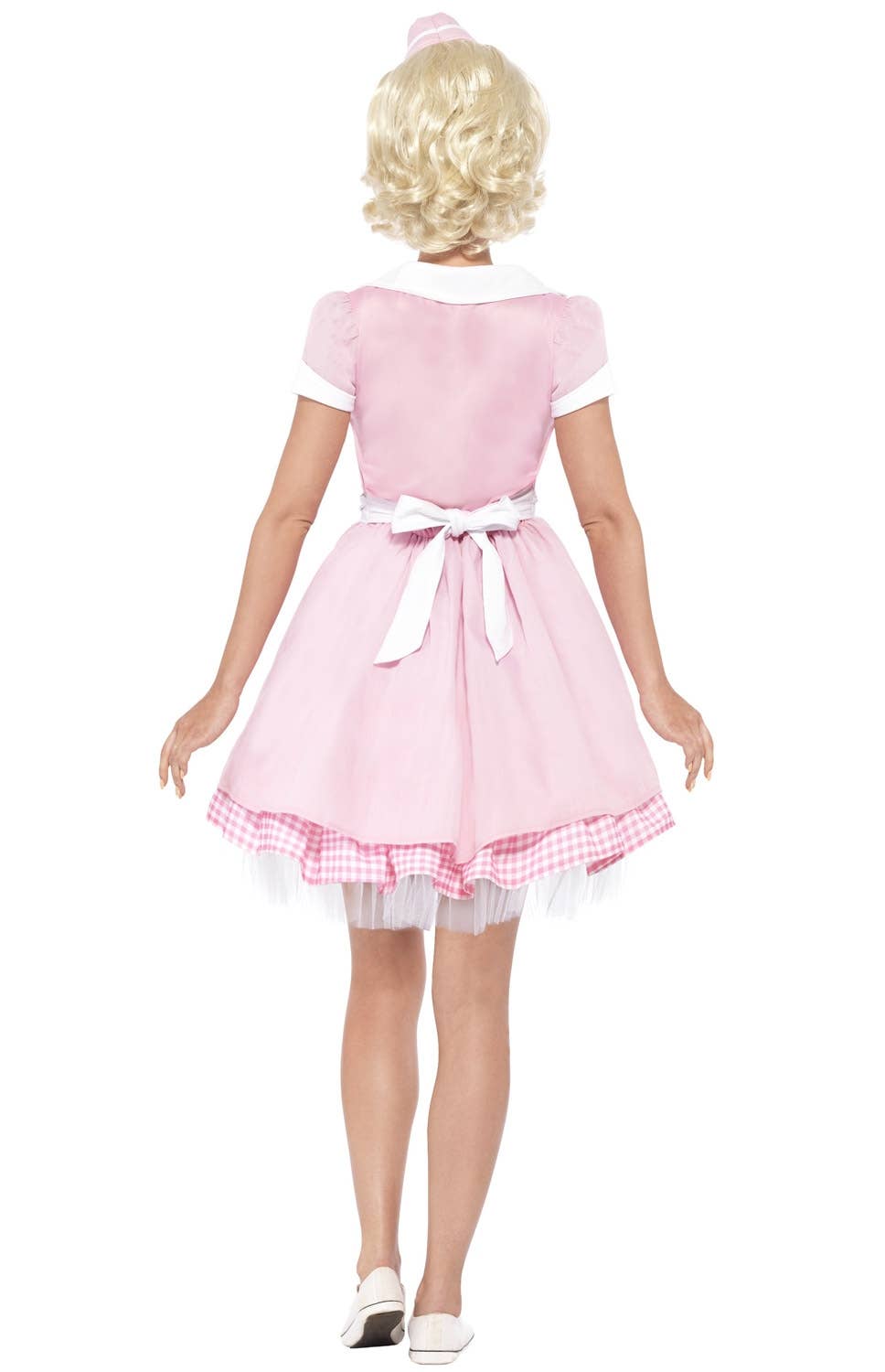 Baby Pink Womens Soda Pop 50s Diner Costume - Back View