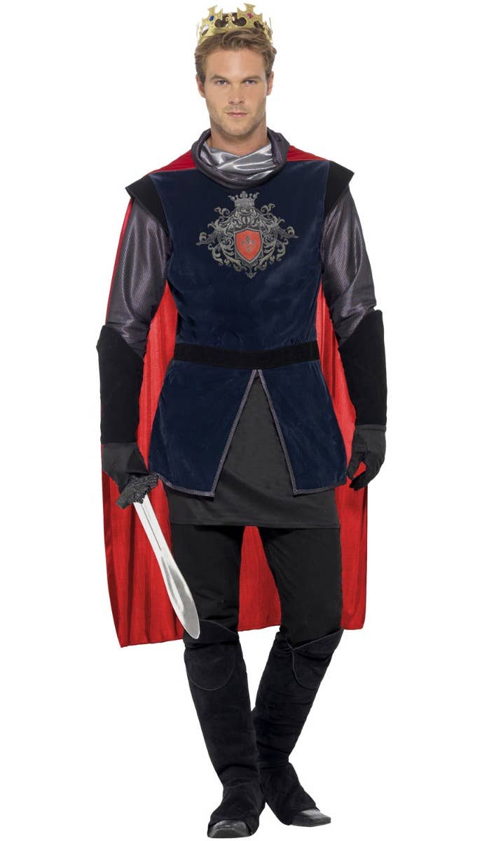 Men's Deluxe Medieval King Arthur Fancy Dress Costume Front Image