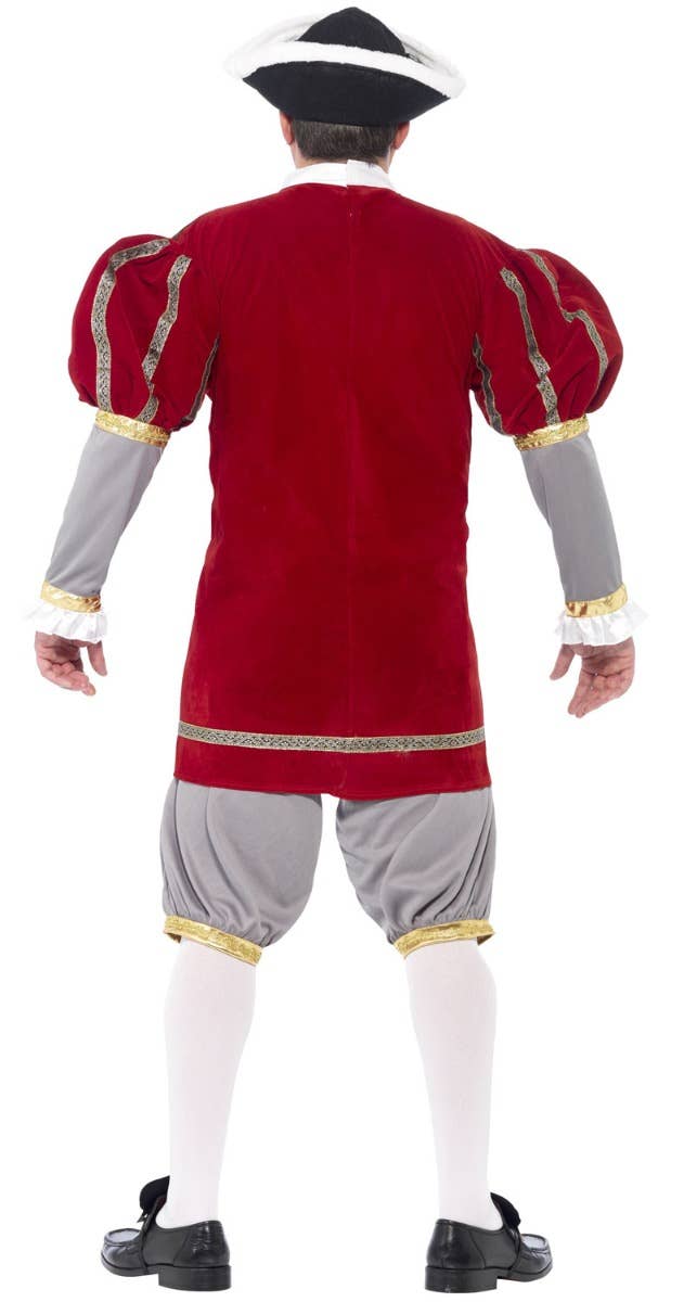 Men's King Henry VIII Tudor Deluxe Fancy Dress Costume Back Image