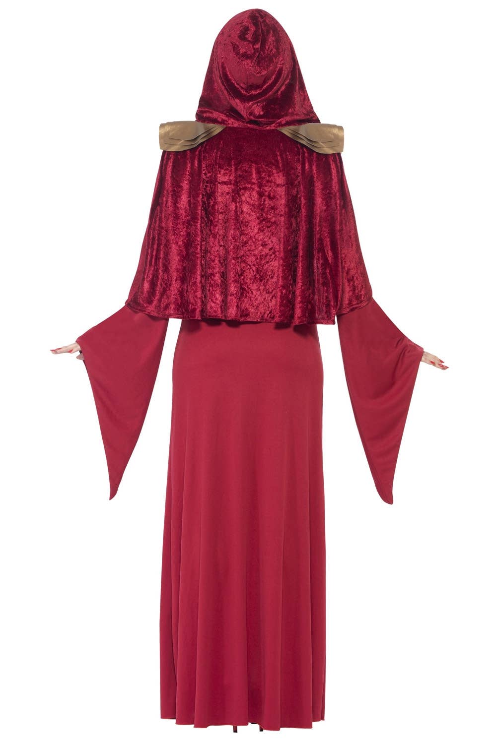 Red High Priestess Women's Medieval Queen Renaissance Costume Back View