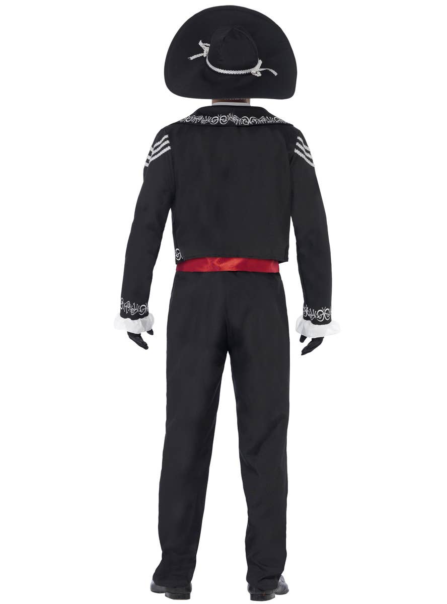 Men's Mexican Day of the Dead Skeleton Costume Back Image