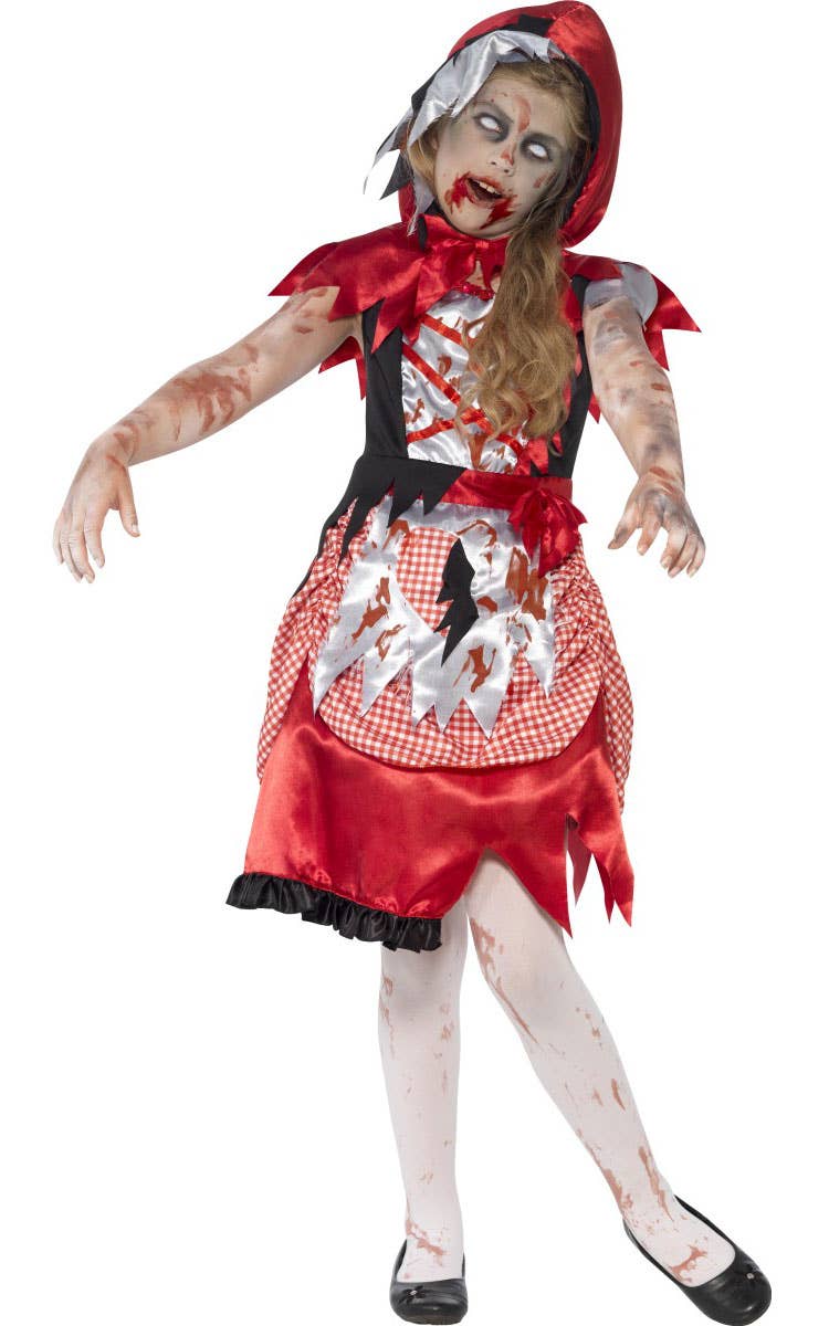 Girl's Zombie Red Riding Hood Costume Front View