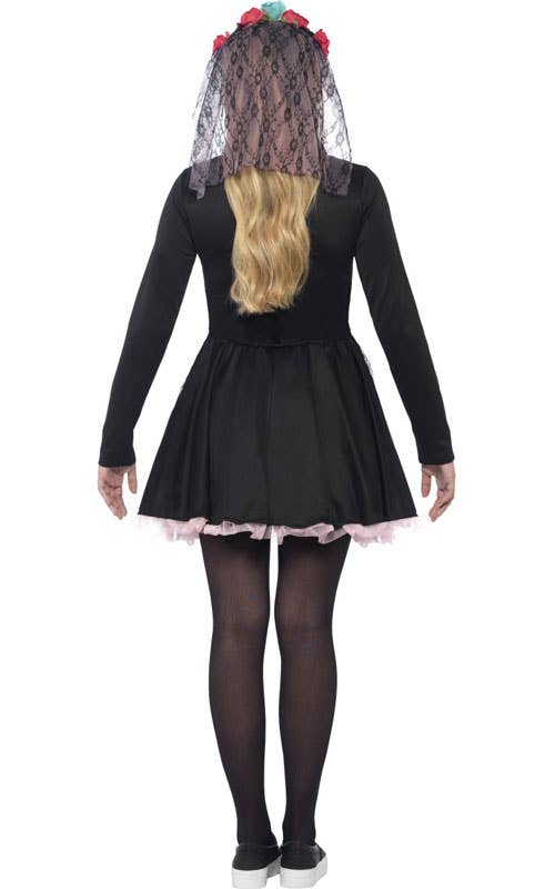 Sugar Skull Teen Girl's Day of the Dead Mexican Fancy Dress Back