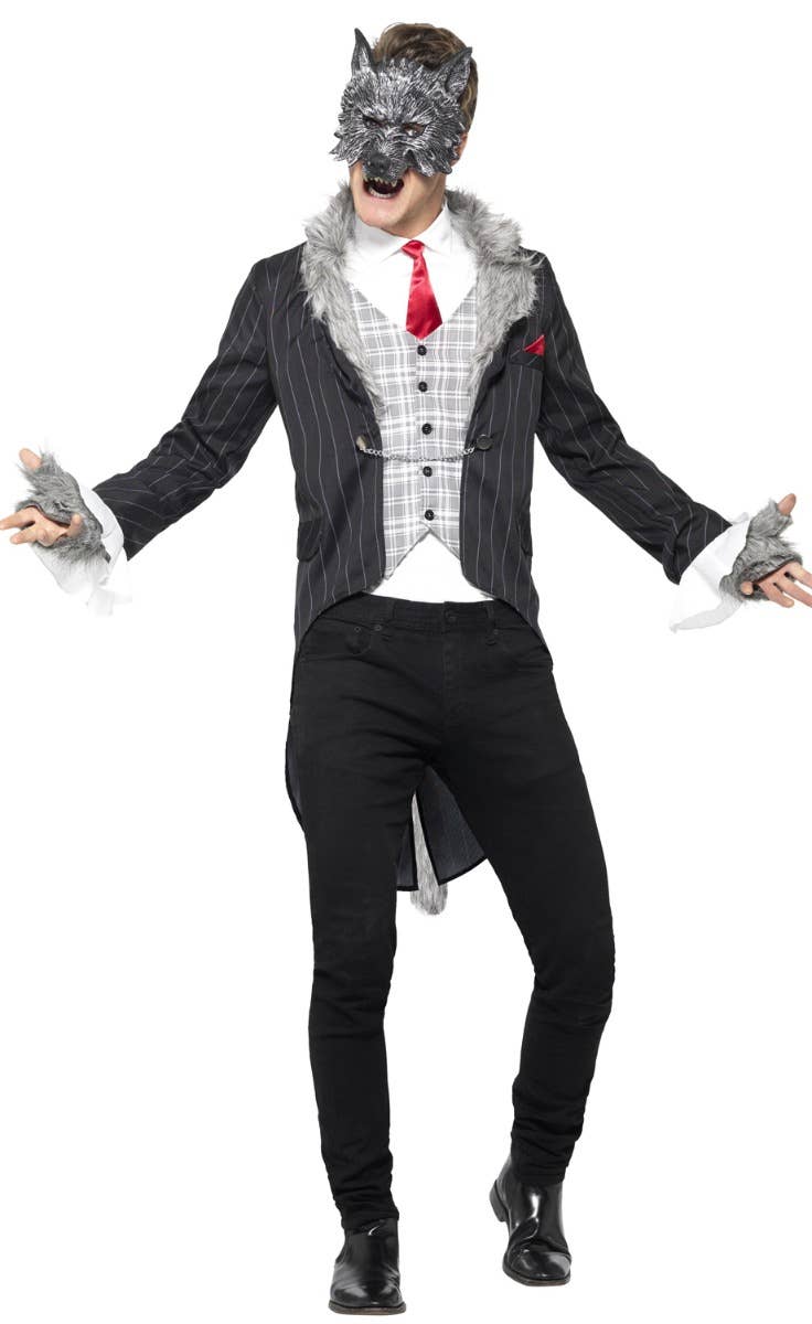 Haloween Wolves Pinstripe Big Bad Wolf Costume | Halloween Werewolf Dress Up for Men