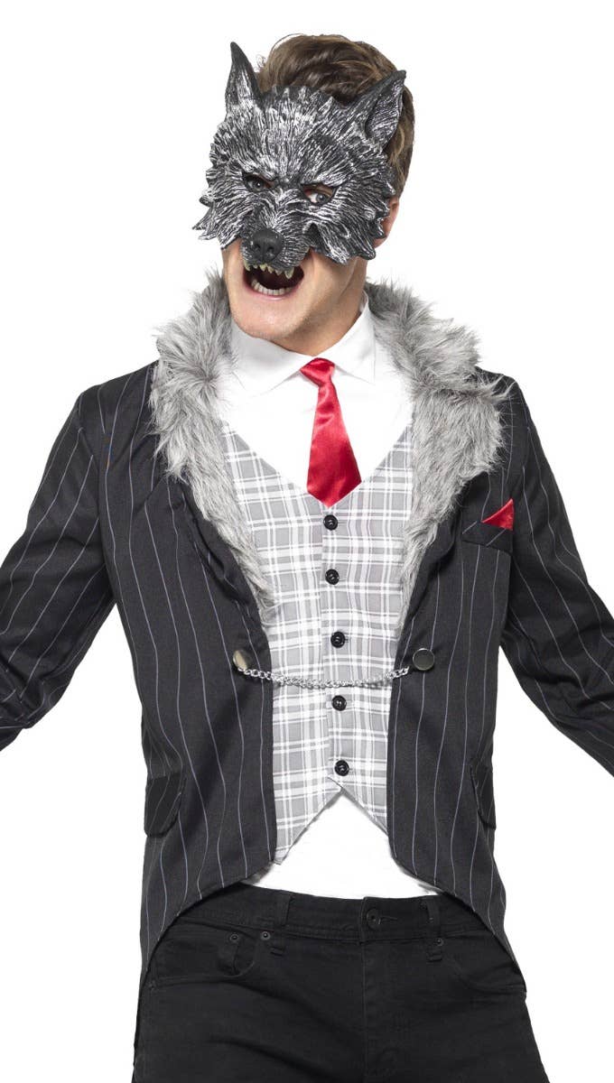 Halloween Men's Story Book Fairytale Big Bid Wolf Deluxe Fancy Dress Costume Close Up Image 