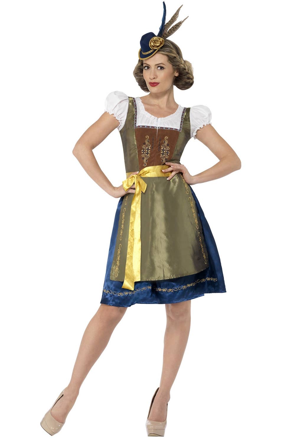 Women's Traditional Dirndl Beer Girl Costume Front View