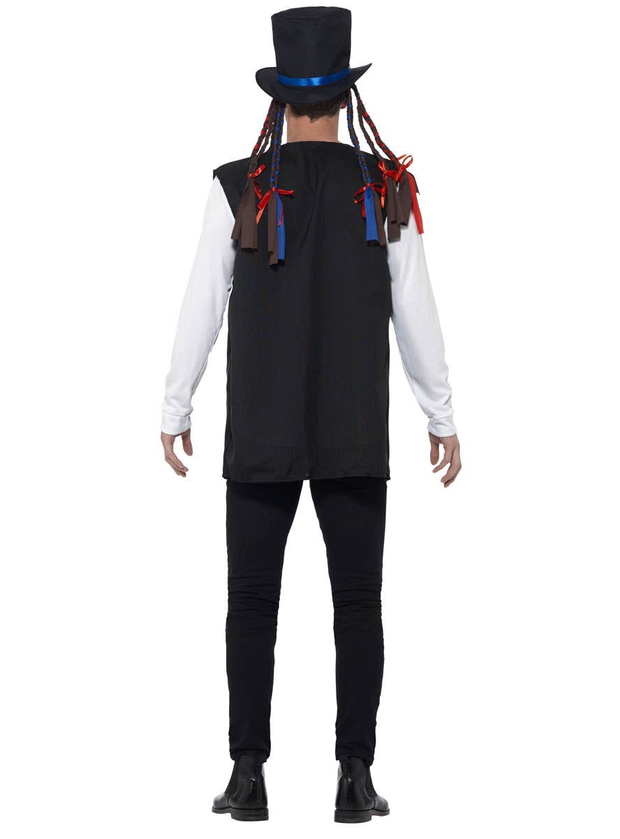 Boy George Men's 80s Costume with Shirt, Vest and Hat -  Back Image