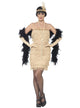Womens Gold Flapper Dress - Main Image