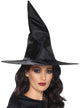 Tall Black Satin Witches Hat Main Image