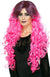 Women's Long Curly Pink and Black Ombre Halloween Wig Main Image