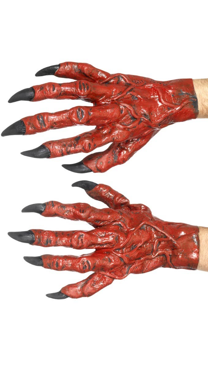 Red devil Latex Costume Hands accessories main image