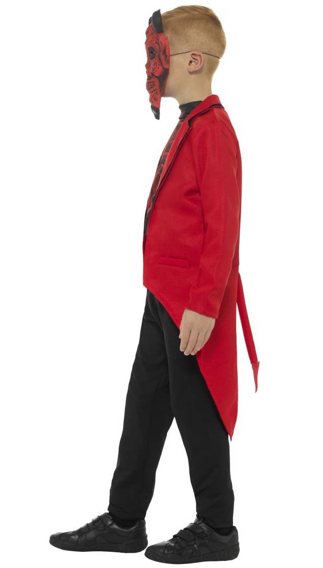 Day of Dead Boy's Red Devil Halloween Costume Side Image