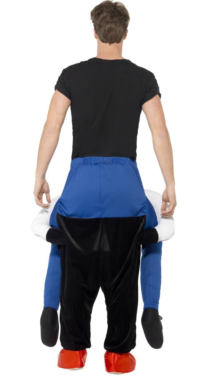 Mens Spooky Halloween Sinister Clown Blue Black And White Sinister Clown Fancy Dress Costume Back Image