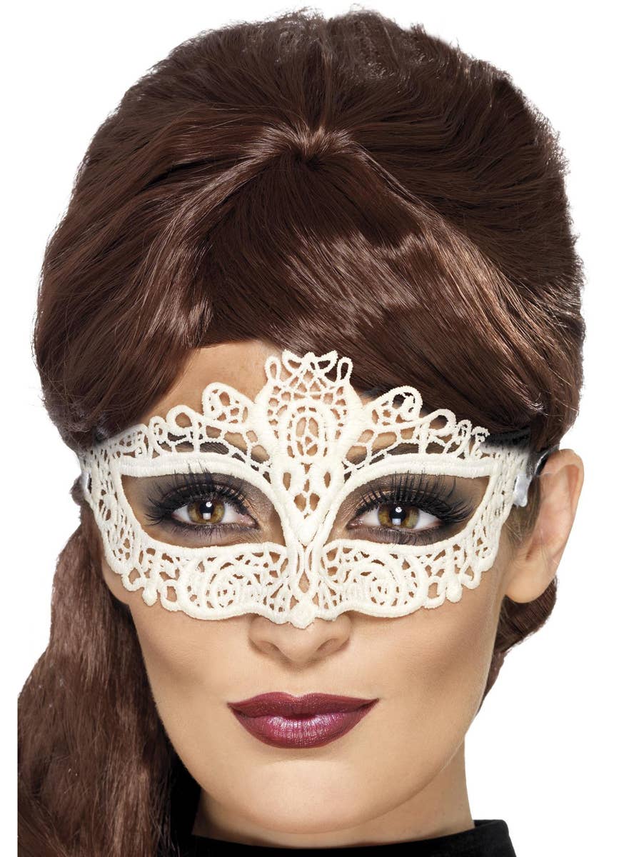 White Lace Masquerade Mask