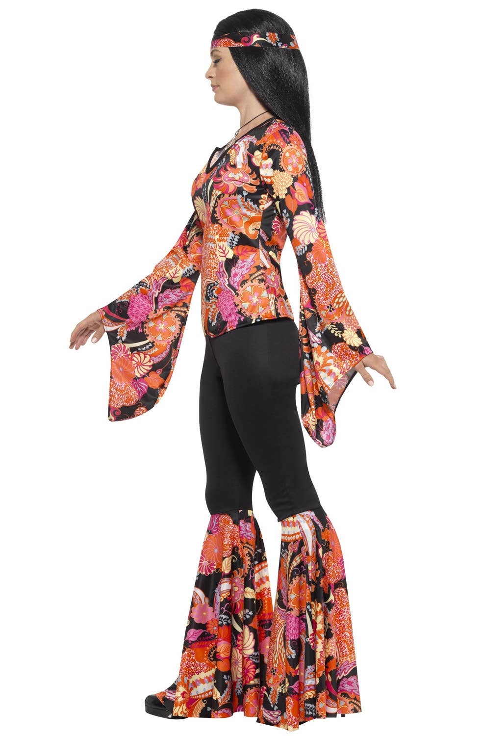 Womens Black and Orange Hippie Costume 1970s Costume for Women — free download