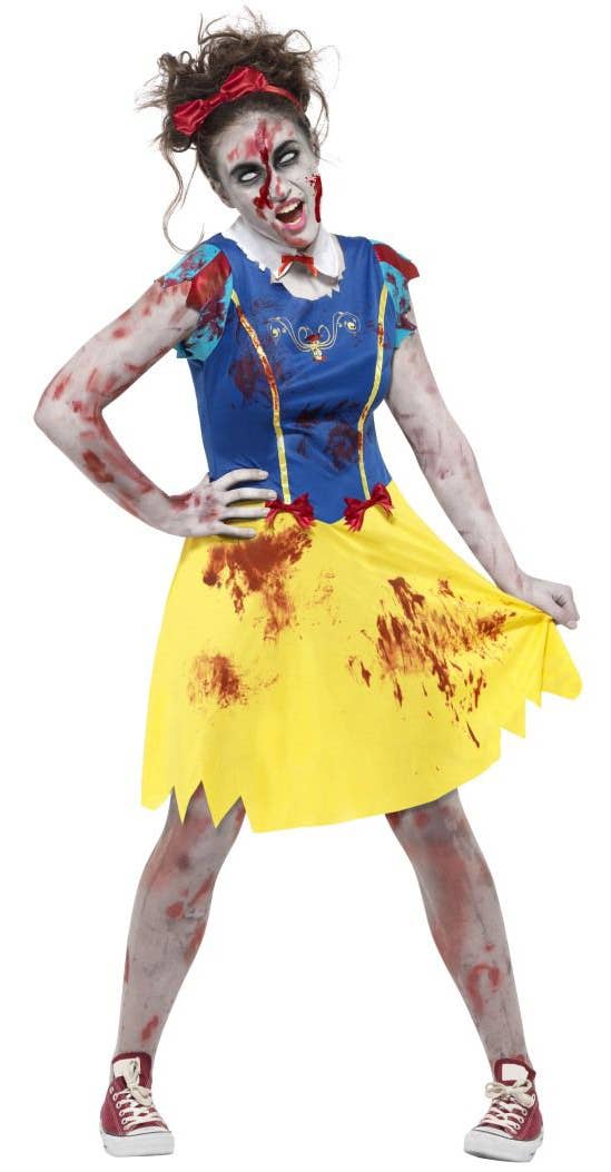 Teen Girl's Snow White Zombie Halloween Fancy Dress Costume Main Image