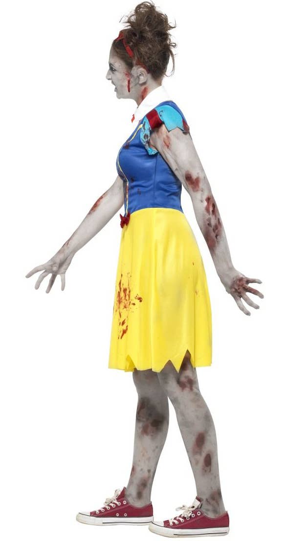 Teen Girl's Snow White Zombie Halloween Fancy Dress Costume Side Image