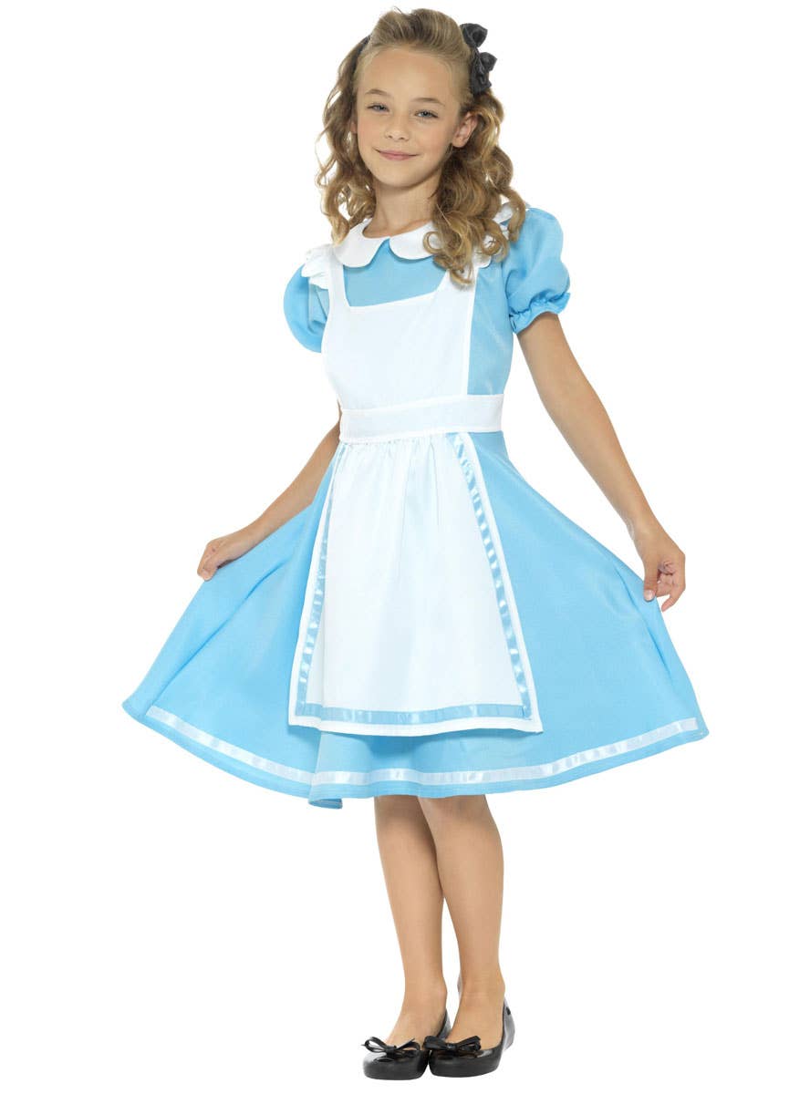 Girls Classic Alice in Wonderland Book Week Costume Front View