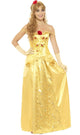 Women's Golden Princess Belle Beauty and the Beast Costume Front Image