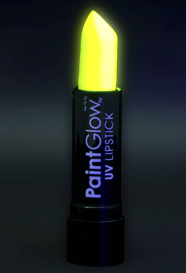 UV Reactive Neon Yellow Lipstick Glowing Image