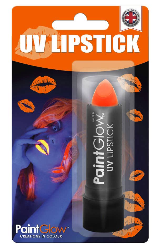 UV Reactive Neon Orange Lipstick Packaging Image