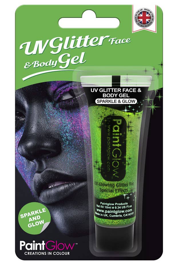 Green Blacklight Reactive Glitter Face and Body Gel Alternate Image