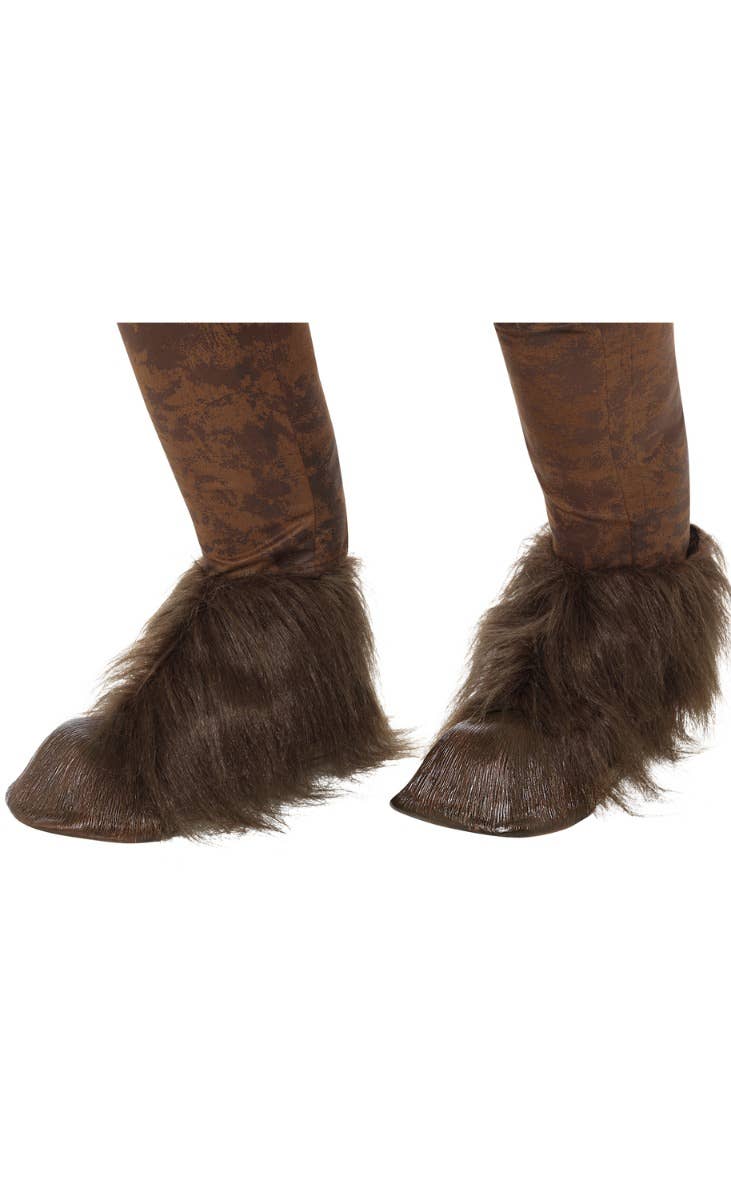 Christmas Krampus Brown Goat Hooves Boot Covers - Close Image