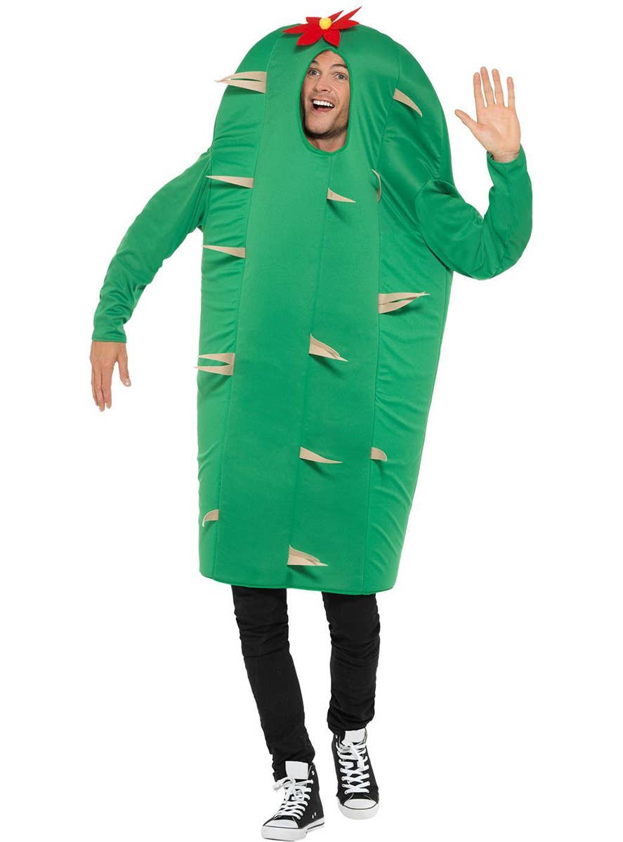 Adults Novelty Prickly Green Cactus Costume - Alternate Image