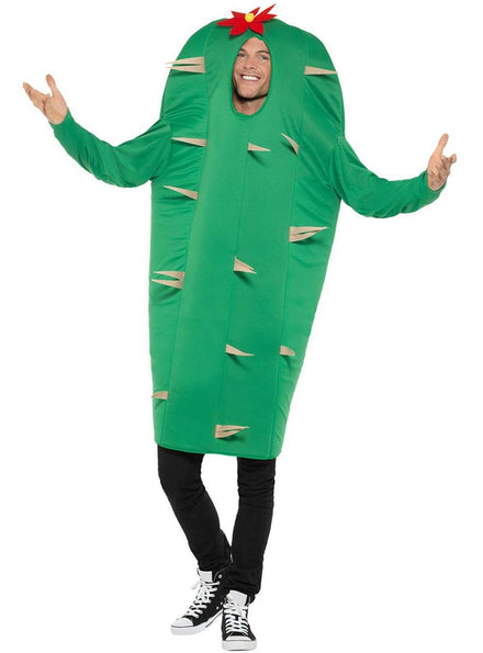 Adults Novelty Prickly Green Cactus Costume - Front Image