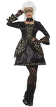 Women's Deluxe Black And Gold Baroque Burlesque Marie Antoinette Masquerade Fancy Dress Costume Main Image