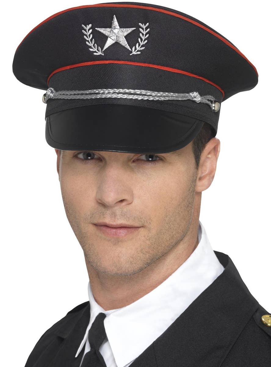 Black Military Costume Hat Black Military Hat Costume Accessory