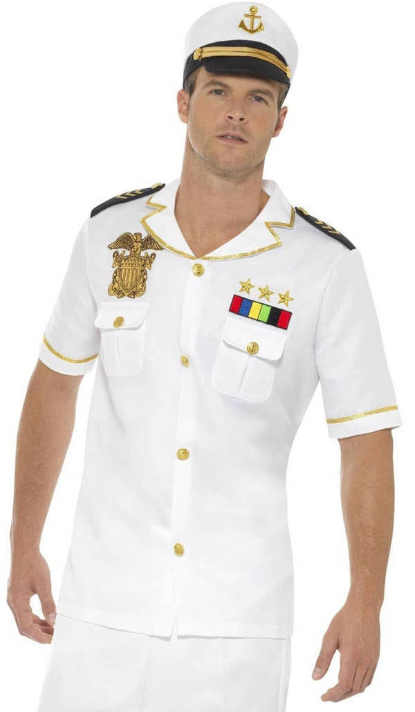 White Sea Ship Captain Costume Mens Navy Captain Uniform Dress Up