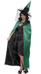 Green and Black Reversible Witch Halloween Costume Cape Main Image