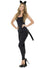 Adult's Black Kitty Cat Headband and Tail Costume Accessory Kit - Man Image