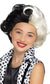 Girl's Black And White Curled Cruella De Vil Evil Madame 101 Dalmations Halloween Costume Wig For Kids Main Image