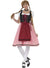 Women's Red Chequered Bavarian Tavern Maid Oktoberfest Fancy Dress Costume Front View 1 