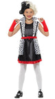 Girls Evil Little Madame Cruella De Vil 101 Dalmatians Costume Front View