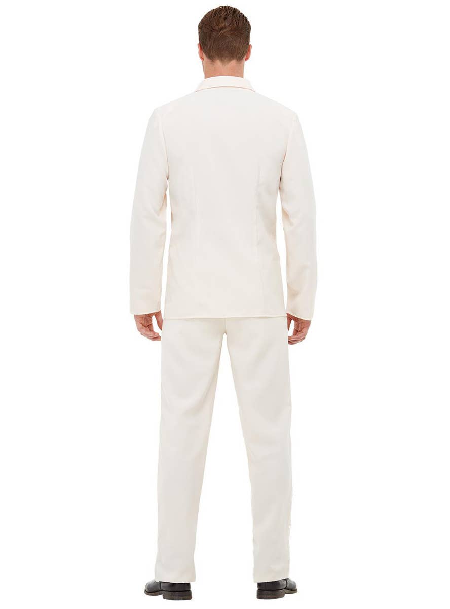 Men's White 1920's Gangster Fancy Dress Costume Back Image