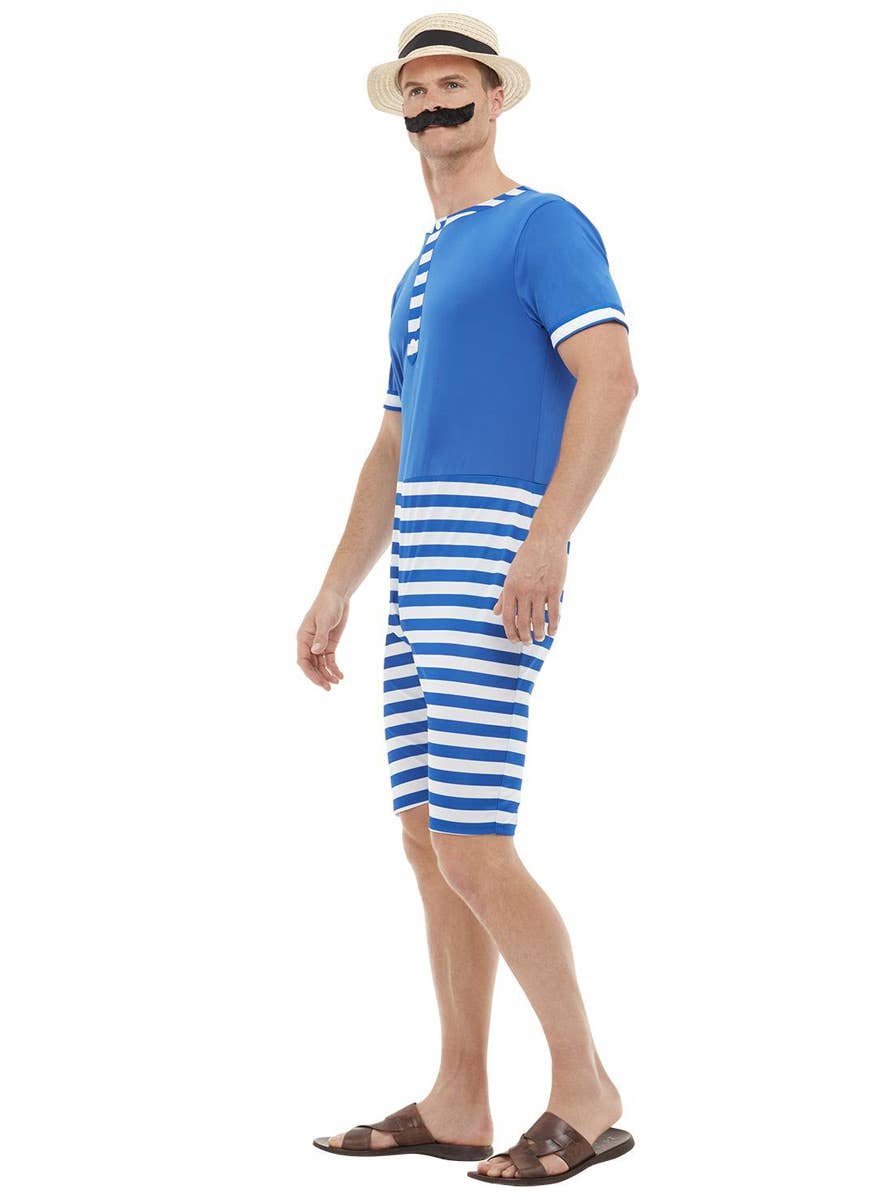 Men's 1920's Blue Swimwear Costume - Side Image