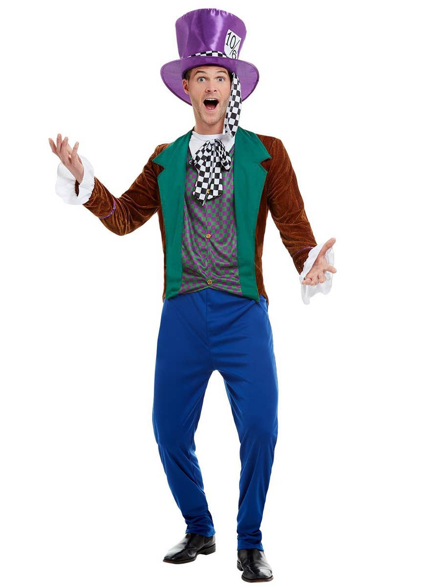 Mens Multicolour Mad Hatter Fancy Dress Costume - Alternate Image