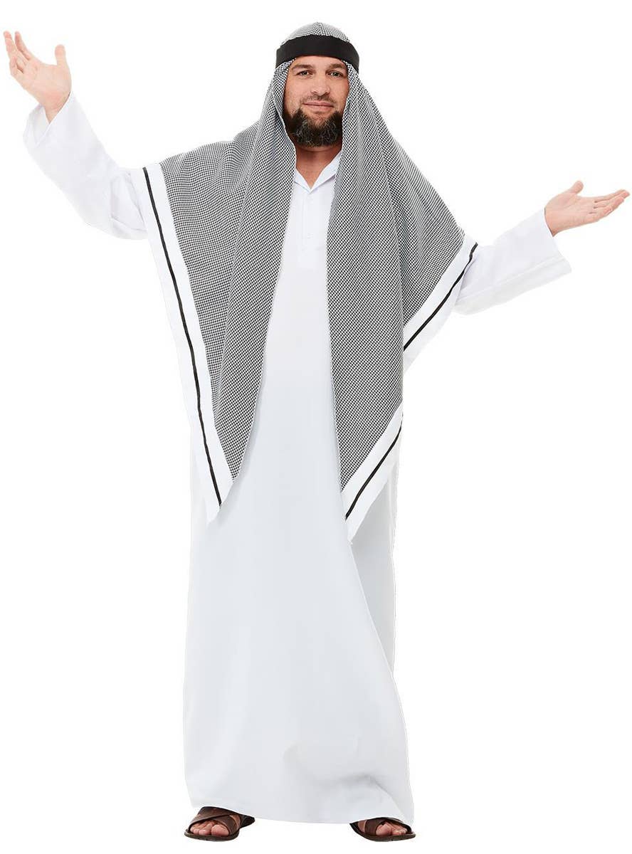 Mens Sheikh Dress Up Costume | Deluxe Arab Robe Mens Costume