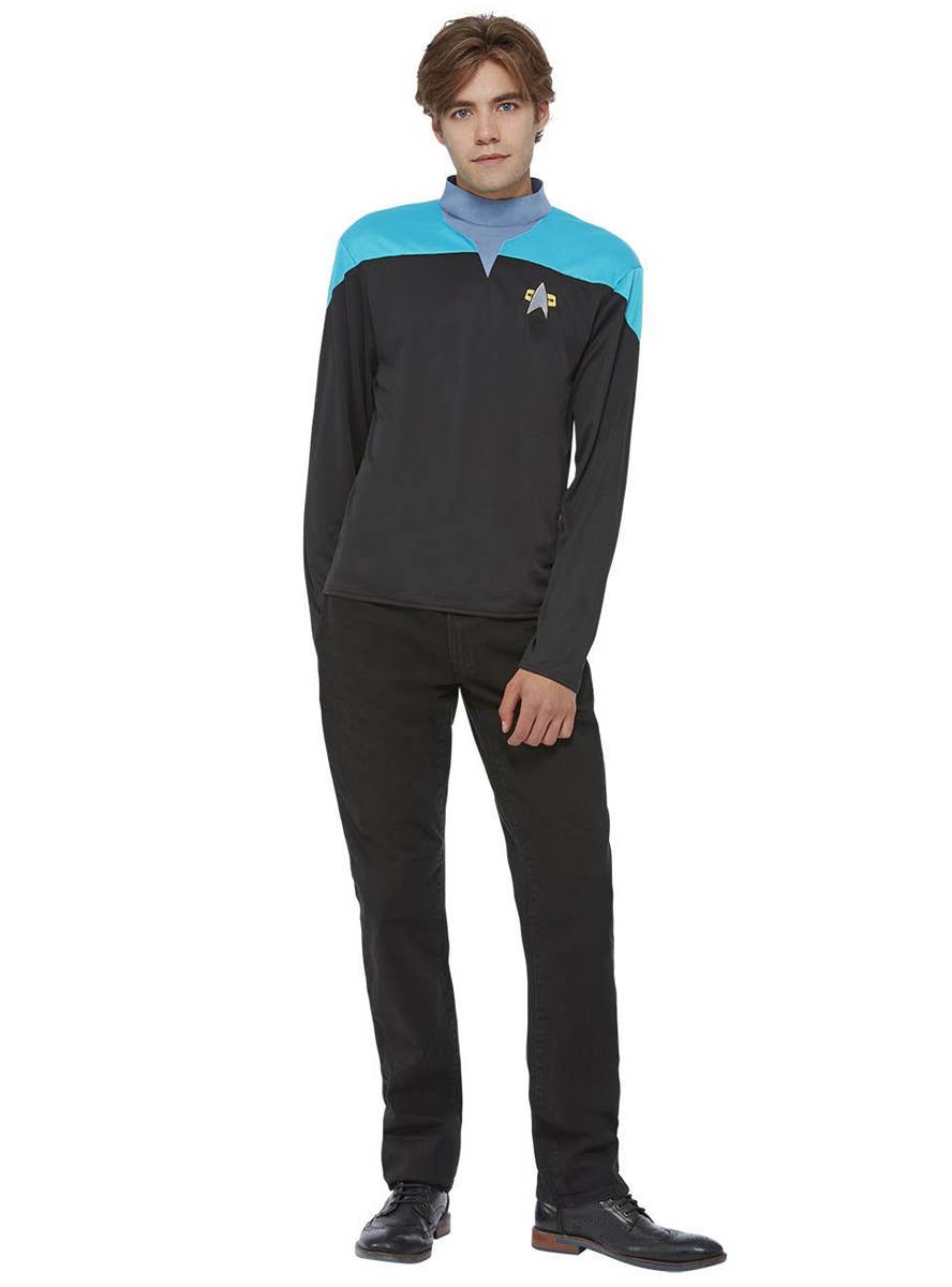 Men's Star Trek Voyager Blue Sciences Uniform Costume - Main Image