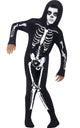 Boy's Black and White Skeleton Halloween Onesie Front View