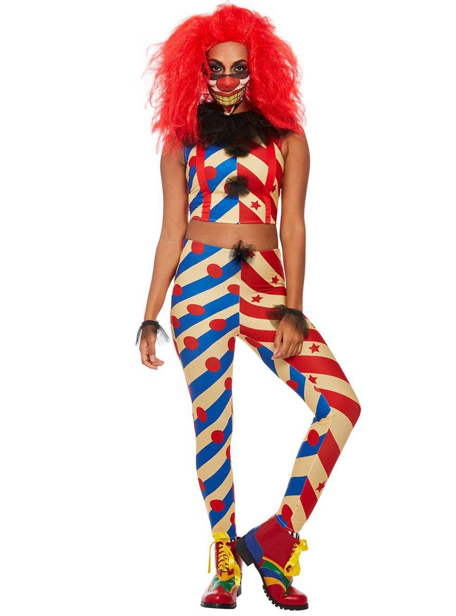 Costume De Clown Tueur Pour Halloween - Cirque Horreur, Combinaison à Carreaux Rouge/noir, Taille XL