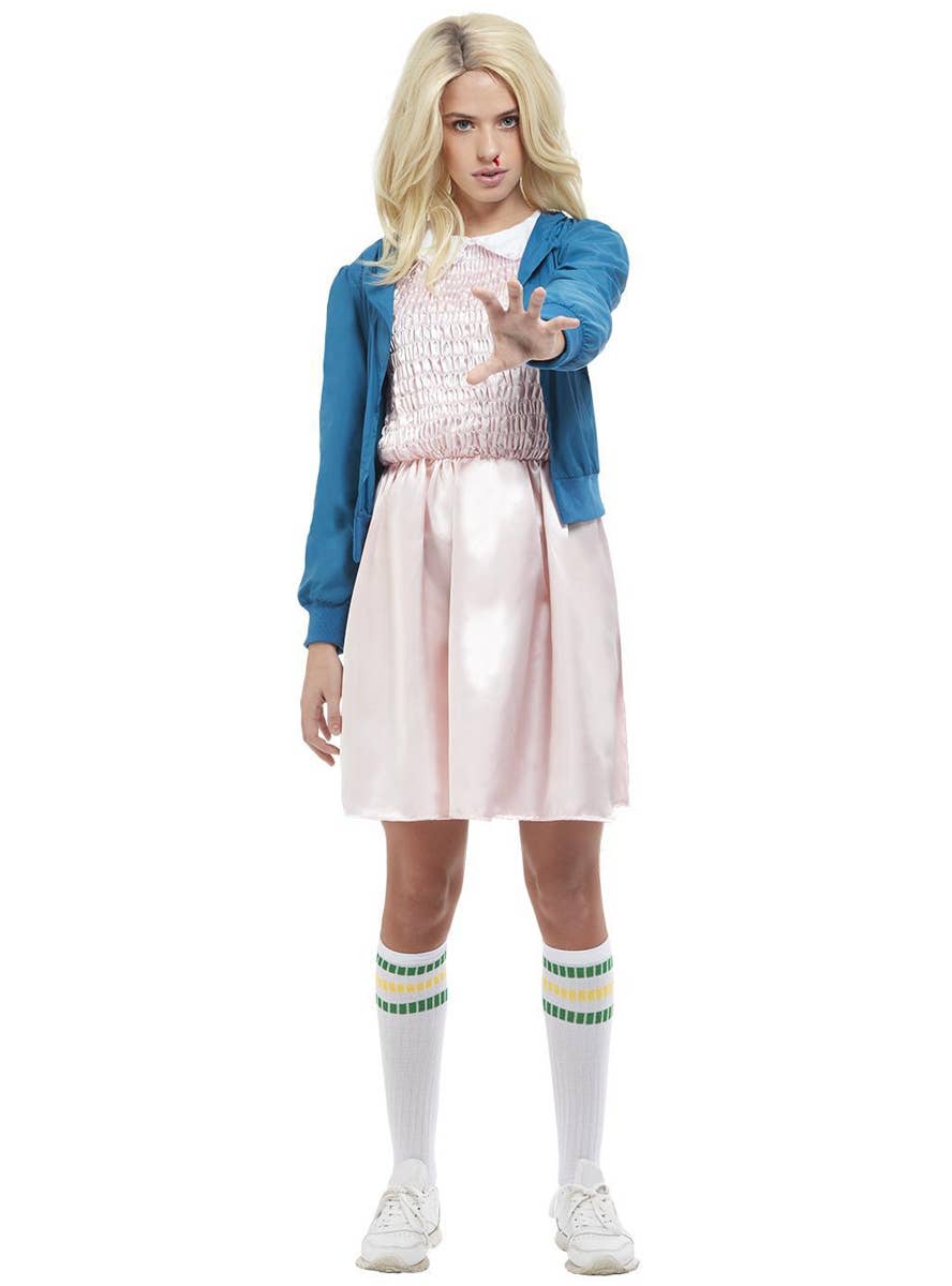 Womens Eleven Stranger Things Pink Dress Costume - Main Image