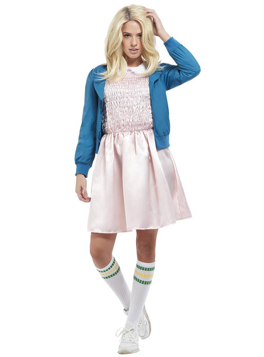 Womens Eleven Stranger Things Pink Dress Costume - Alternate Image
