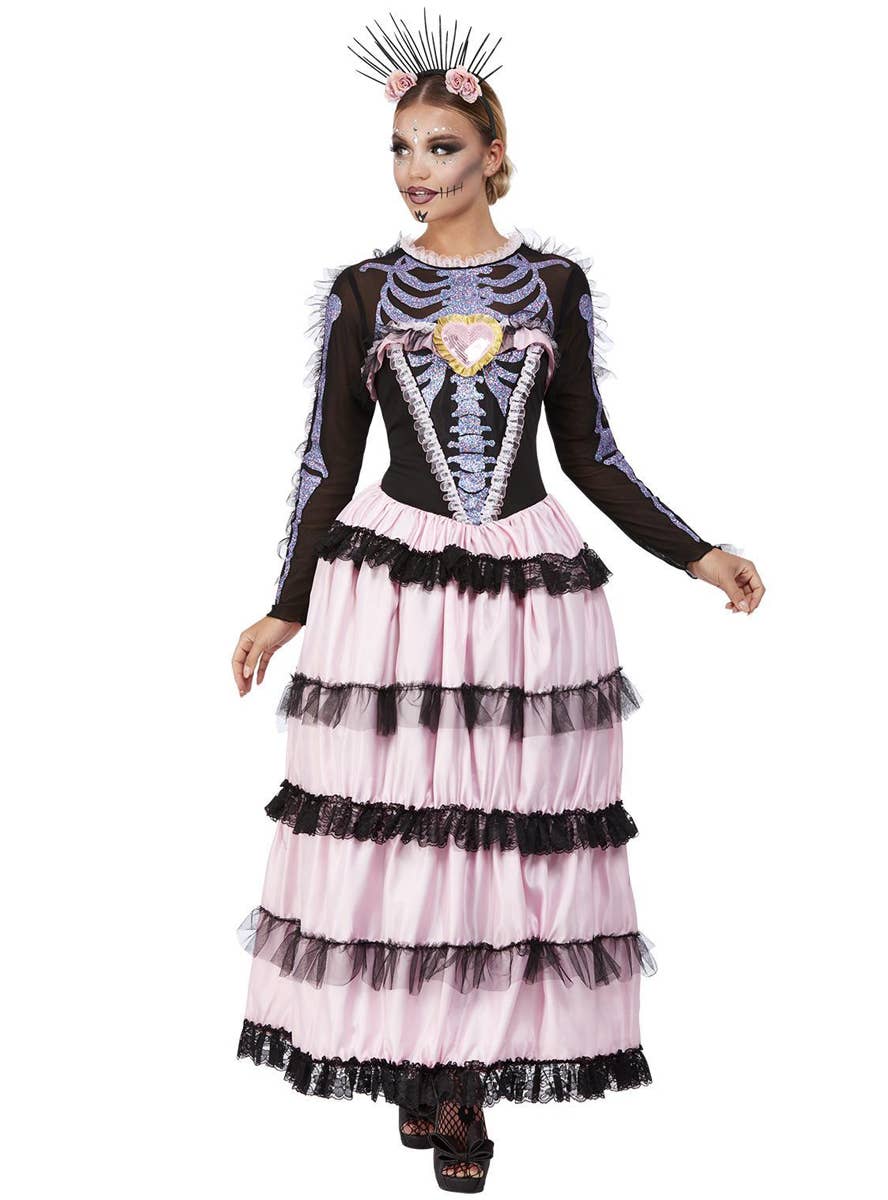 Deluxe Day Of The Dead Senorita Costume Pink Deluxe Day Of The Dead Senorita Costume Pink