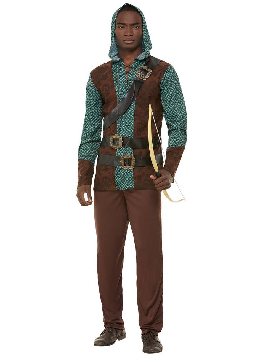 Deluxe Mens Green and Brown Robin Hood Costume - Main Image