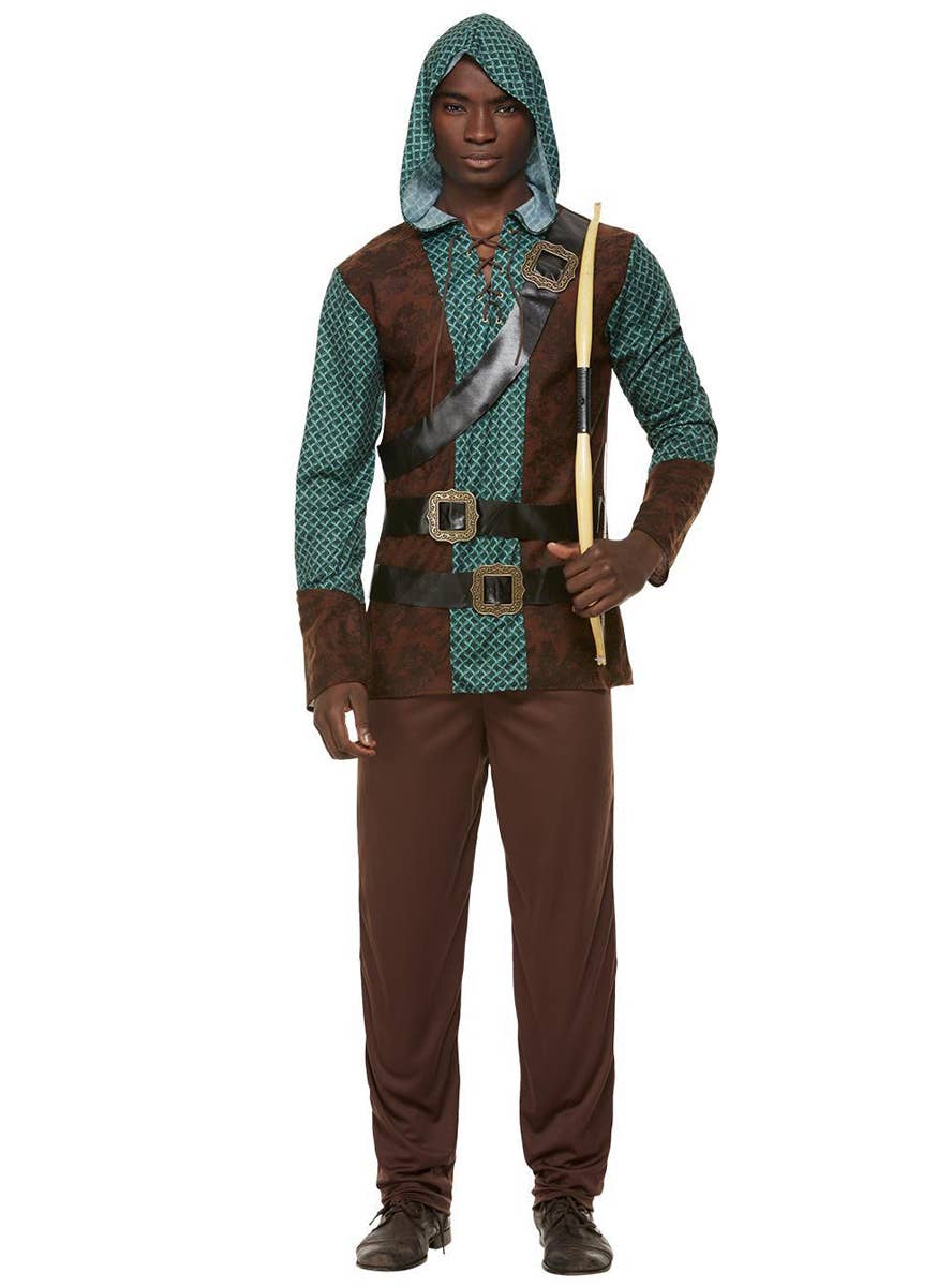 Deluxe Mens Green and Brown Robin Hood Costume - Alternate Image