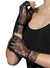 Short Fingerless Black Lace Costume Gloves - Alt Image